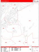 Rancho Cordova Digital Map Red Line Style